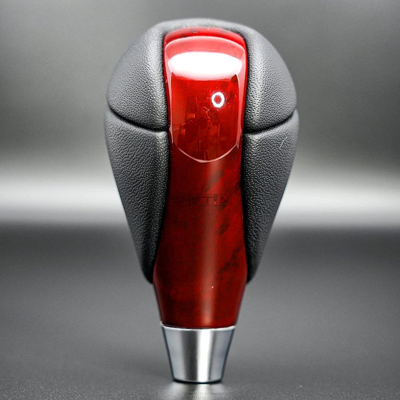 SHIFTIN Gear Shift Knob, Cherry Red, Walnut Wood, Leather, for Lexus ES300h ES350 GS300 GS350 GS430 GS450h GS460 IS250 IS300 IS350 LS460 LS600h RX350 RX450h - Image 2